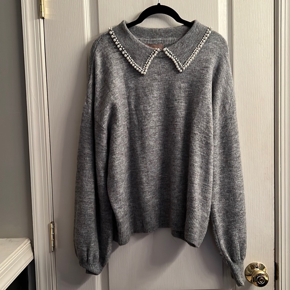 H&M Pearl Collared Sweater
